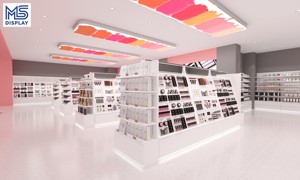 Exhibidor de Cosméticos de Madera Personalizado, Mueble de Exhibición con Iluminación LED, Mostrador de Recepción para Tienda de Cosméticos - Product Image 4