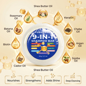Barra de Champú 9 en 1 de Marca Privada con Biotina, Queratina, Romero, Argán, Aceite de Ricino, Jojoba, Manteca de Karité, Aceites de Batana y Chebe, Nutre y Fortalece - Product Image 2