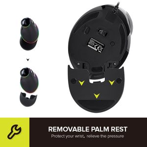 DELUX M618Plus <span class=keywords><strong>Mouse</strong></span> <span class=keywords><strong>ergonomico</strong></span> RGB cablato <span class=keywords><strong>grande</strong></span> <span class=keywords><strong>Mouse</strong></span> verticale RGB 4000DPI con 6 pulsanti