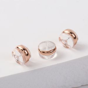 Bouchons d'oreille en silicone transparents, forme balle, or, or rose, argent, accessoires de bijoux, inserts antidérapants, pièces de boucles d'oreilles DIY - Product Image 4