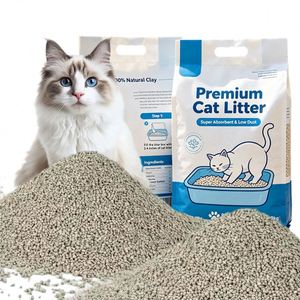 Sac de 5 kg de litière pour chat en bentonite, granulés naturels de petite taille, absorption d'eau ultra élevée, faible teneur en poussière, excellente performance agglomérante - Product Image 1