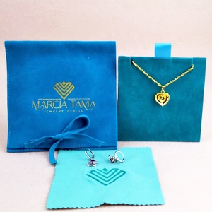Custom logo Faux Suede Jewelry Packaging <b>Envelope</b> Pouches With Insert Card Polishing Cloth for Necklaces Velvet <b>Gift</b> Bags - Product Image 2