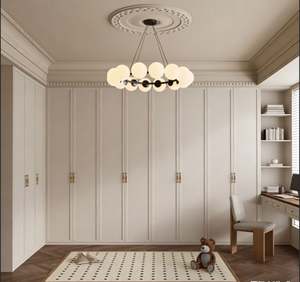 BALOM Customized Walk in Closet Design Wood <b>Wardrobe</b> with LED Lighting <b>Hanging</b> Rods for Master Bedroom Suite - Product Image 2