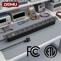 PDU de rack 1U de sécurité, 8 prises NEMA 5-15R, disjoncteur lumineux, en alliage d'aluminium, distribution d'alimentation certifiée ETL FCC