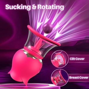 Vibratore a Forma di Rosa per Donne, Stimolatore Clitorideo, Dildo Vibrante con Lingua Vibrante per Punto G, 10 Modalità, Giocattoli Sessuali per Adulti - Product Image 3