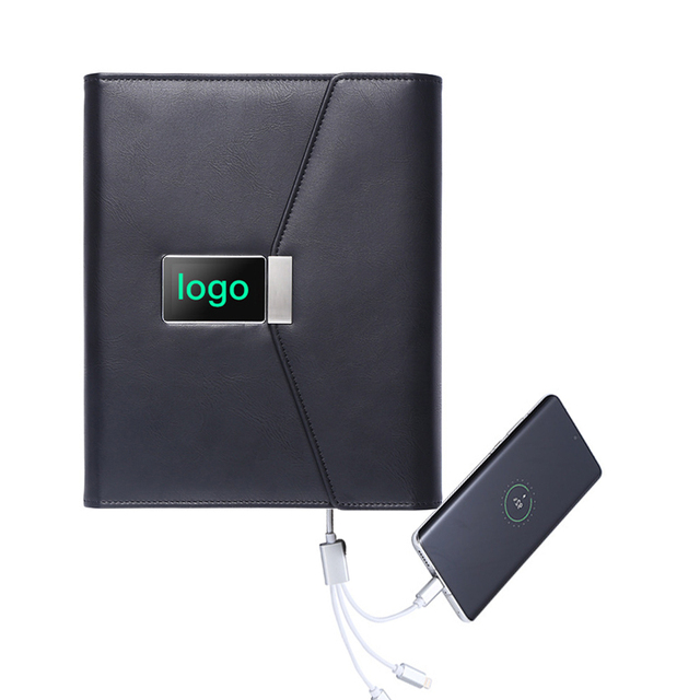 Power Bank Notebook with Usb Flash Drive Dairy Book with Wireless Charging