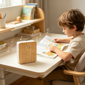 Boîte anti-bruit carrée blanche avec capteur PIR pour bureaux d'étude, masques et autres divertissements domestiques, <span class=keywords><strong>aide</strong></span> les enfants à se concentrer sur l'étude et la préparation aux examens - Product Image 1