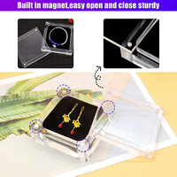 Couvercles supérieurs transparents d'adsorption automatique petite boîte de présentation de bijoux en acrylique pour pierres précieuses bagues colliers bracelets pierres précieuses