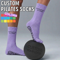 Chaussettes de yoga personnalisées BiLu en tricot avec grip antidérapant en silicone, logo OEM ODM, chaussettes de Pilates pour personnalisation de marque