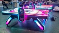 Machine de jeu d'arcade de table de hockey sur air à cadre en métal à pièces/billets avec voyants lumineux pour centres de jeux intérieurs