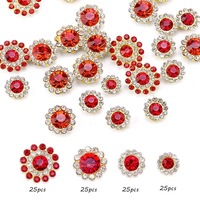 Disque de fleur rond en strass de cristal en forme de pétale de tournesol pour accessoires vestimentaires, vente en gros