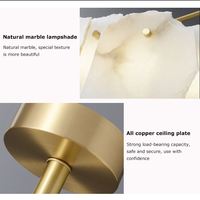 Magnifique lustre suspendu en albâtre blanc pour intérieur, hauteur réglable, luminaire suspendu pour salle à manger, éclairage décoratif inclus
