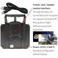 FLYSKY FS-i6X 10CH 2.4GHz en plastique RC Transmitter Controller avec FS-iA6B Récepteur Câble de mise à niveau pour Boat Racing Drone (Mode_2)