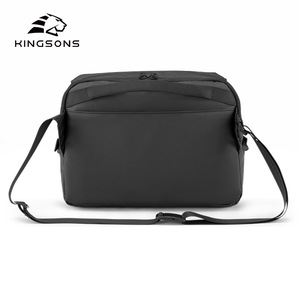 Kingsons Men's Crossbody <b>Bag</b> Black Minimalist Business <b>Tablet</b> <b>Bag</b> With Zipper Closure For Travel And Work - Product Image 2