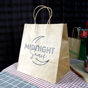 Shopping Packaging Exhibitions Cakes <b>Bread</b> <b>Bag</b> Eco-Friendly Recycled Kraft Paper <b>Bags</b> with Handles for Food Gifts - Product Image 4