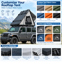 Tente de toit 4x4 imperméable pour Jeep Gladiator: ouverture latérale, montage rapide, idéale pour le camping off-road.