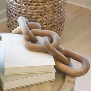 Acacia Bois Chaîne Lien <span class=keywords><strong>D</strong></span>écor 21 "Bohème <span class=keywords><strong>Livre</strong></span> Affichage TV Stand Table Basse Salon Nouveauté Creative Home Decor Entrée Way - Product Image 3