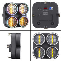 OEM ODM Projecteur de scène rétro LED COB à 4 faisceaux, lumière chaude, contrôle DMX512, 130W RGBWA, pour DJ, disco, stroboscope, wash et rétroéclairage d'ambiance
