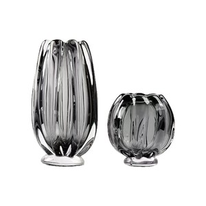 Vaso in Vetro Grigio Fumé Stile Vintage, Fatto a Mano, per Idroponica, da Tavolo, Ecologico, per Matrimoni e Decorazioni per la Casa Diwali - Product Image 5