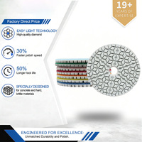 Kualitas Bagus 4 Inci 50 # -3000 #   Pad Poles 100mm untuk Granit dan Marmer, Pad Poles Berlian Fleksibel dengan Resin Bond untuk Poles Basah