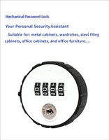 Serrure à combinaison à disque rond compacte à 4 chiffres pour armoire, à usage commercial et longue durée de vie, pour casier à code