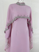 Kaftan de luxe en gros de Dubaï pour femmes, robe élégante en polyester, abaya d'hiver faite à la main, tenue modeste pour le Ramadan et les fêtes de l'Aïd