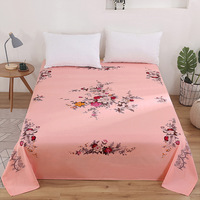 Drap plat en polyester imprimé floral, style américain rétro, grand format, coloré, pour lit californien