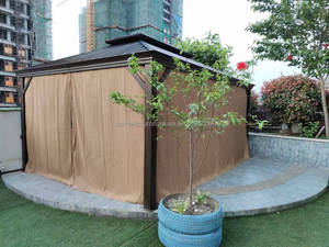 Gazebo con Estructura de Aluminio, Pérgola con Techo Doble de Metal, Muebles de Exterior, Pabellón con Techo Rígido, Protección Contra Mosquitos, Mandela 118 - Product Image 6
