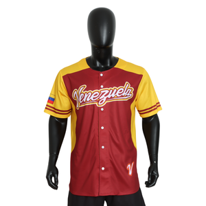 Logotipo personalizado OEM y ODM amarillo <span class=keywords><strong>azul</strong></span> béisbol Jersey adulto entrenamiento Jersey camisa de talla grande diseño creativo - Product Image 1