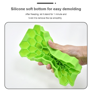 Honeycomb Silicone Ice <b>Cube</b> Tray 37 Cavities Pink Blue Yellow Purple Family Party Use - Product Image 6
