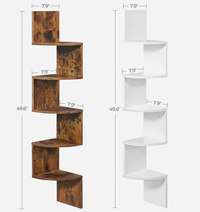 <span class=keywords><strong>Zigzag</strong></span> Thiết Kế Treo Tường Bằng Gỗ 5 Lớp Lưu Trữ Nổi Giá Góc Treo Kệ Cho Phòng Tắm Phòng Khách Văn Phòng - Product Image 3