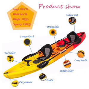 Canoë de pêche à double assise, <span class=keywords><strong>kayak</strong></span> de pêche durable de plus de 12 pieds de long, capacité de poids de 550lb, vente en gros - Product Image 4