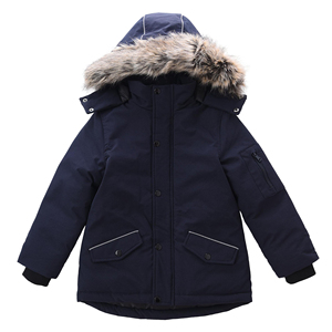 Veste d'hiver décontractée pour garçons, <span class=keywords><strong>parka</strong></span> bouffante coupe-vent et imperméable avec capuche en fausse fourrure, vêtements d'extérieur pour enfants - Product Image 1
