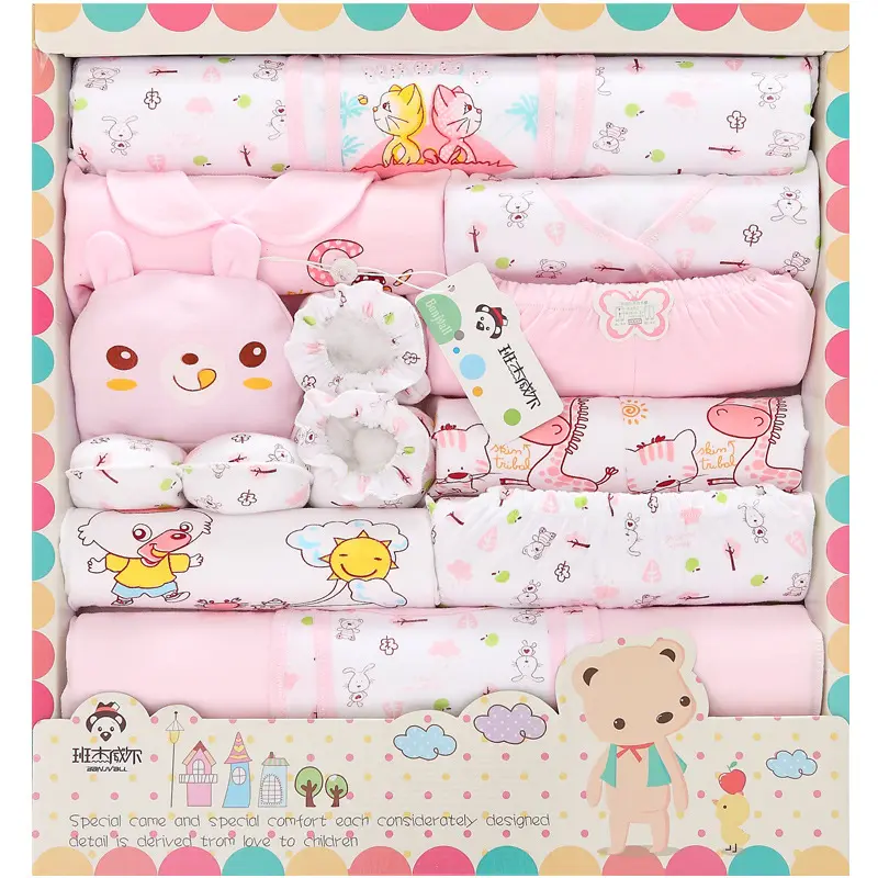 18 Piece New Born Baby Set Baju Bayi Murah Baby Rompers Conjuntos De Roupas De Beb Baby Clothes Newborn Set Gift