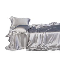 Parure de lit en soie mûre, ensemble de literie de luxe 100%, couleur unie, usine chinoise