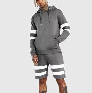 Premium Quality Unique Design Men's Winter Plus Size Casual Solid Breathable <b>Lightweight</b> <b>Hoodies</b> Short Set 430gsm For Sale - Product Image 4