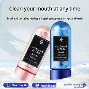 Pastilles de <span class=keywords><strong>dentifrice</strong></span> à mâcher, comprimés dentaires probiotiques - Granulés de bain de bouche pour une haleine fraîche, nettoyage des dents et soins tout-en-un - Product Image 6