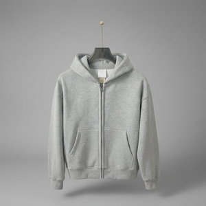 Sweat-shirt à capuche zippé surdimensionné en molleton 100 % coton épais et écologique pour homme, personnalisable avec logo, idéal pour l'hiver et le streetwear - Product Image 1