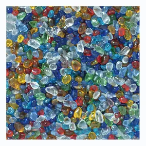 Rainbow color Crushed Glass Chips crystal glass granules