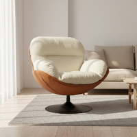 Fauteuil de loisirs nordique pivotant en tissu capitonné, style scandinave, pour hôtel, maison, bureau, appartement, salon