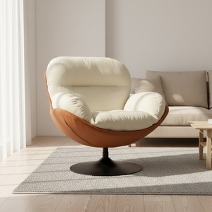 Fauteuil de loisirs nordique pivotant en <span class=keywords><strong>tissu</strong></span> capitonné, style <span class=keywords><strong>scandinave</strong></span>, pour hôtel, maison, bureau, appartement, salon - Product Image 1