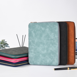 Porte-cartes multifonctionnel personnalisé, porte-documents en cuir zippé, format A5, bon prix, sac pour ordinateur portable, imperméable, grand carnet de notes - Product Image 6