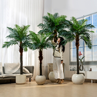 Modèle d'usine, Simulation verte, 9,8 pieds de haut, Arbre de coco artificiel d'intérieur/extérieur, Vente chaude, Feuilles en fibre de verre et plastique pour mariage