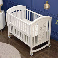 Lit Bébé En Gros Multifonctionnel Pin Blanc Style Européen Bois Massif Extérieur Lit Balançoire Lit De Bébé En Bois Luxe