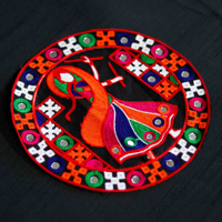 Fille dansante beau motif tissu sergé personnalisé broderie fer sur patch costume motif personnalisé patch de broderie indienne