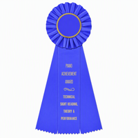 Ruban de récompense en satin polyester multicolore pour célébration d'anniversaire, badge personnalisé, décoration de fête, biodégradable