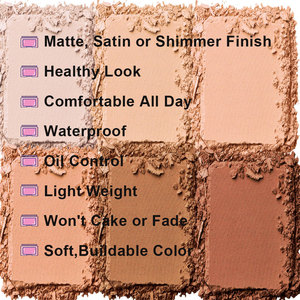 Paleta de colorete de maquillaje pigmentado de 6 colores, resaltador de <span class=keywords><strong>contorno</strong></span>, colorete en un logotipo personalizado, forma de polvo prensado - Product Image 4