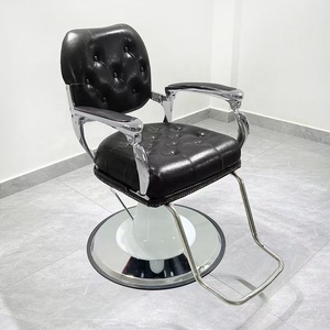 Sillón de Barbería Verde con Tapizado, Silla de Estilismo para Salón, Estructura Metálica, Asiento Hidráulico para Barbería y Peluquería - Product Image 2