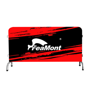 Housse de barrière de contrôle des foules en PVC polyester, imprimée sur mesure avec logo, simple ou double face, pour barrières de sécurité - Product Image 1