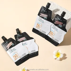 MOIKA OEM ODM tahan lama matte makeup tahan air SPF50 Alas Bedak Cair Label pribadi cairan cakupan penuh foundation